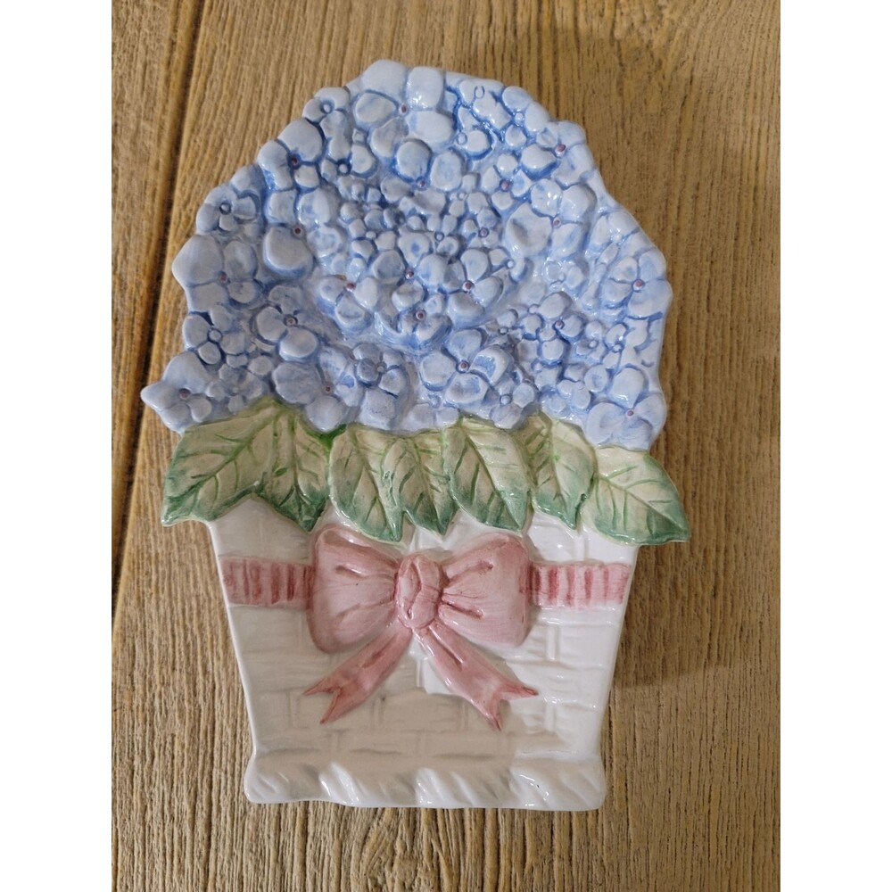 OCI 1990 ceramic basket of flowers Spoon Dish.
